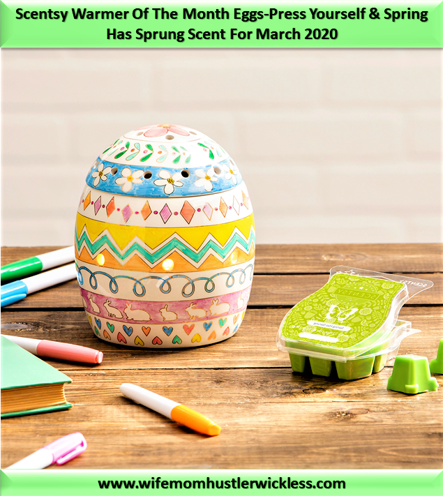 Scentsy Warmer Of The Month Eggs-press Yourself Warmer & Spring Has Sprung Scent for March 2020