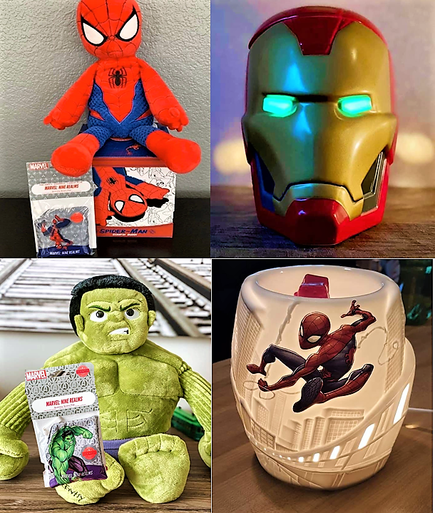 Scentsy Marvel Collection , Iron Man & Spiderman Warmer & Hulk Buddy