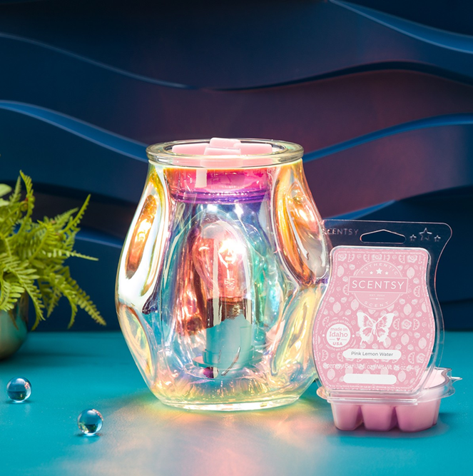 Scentsy Warmer Of The Month Bubbled – Iridescent & Pink Lemon Water Scent for May 2022
