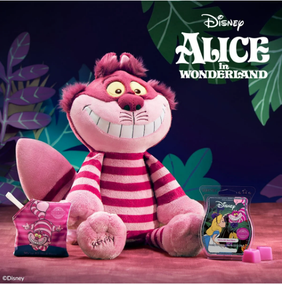 Scentsy Alice In Wonderland Teacup  Warmer & Cheshire Cat Buddy