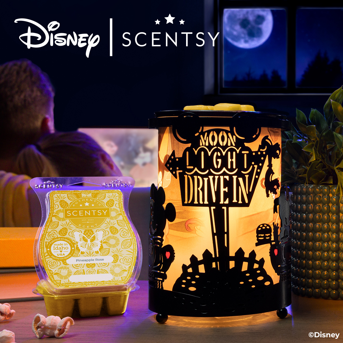 Scentsy Warmer Of The Month Disney Drive-In & Pineapple Rose Scent for January 2023