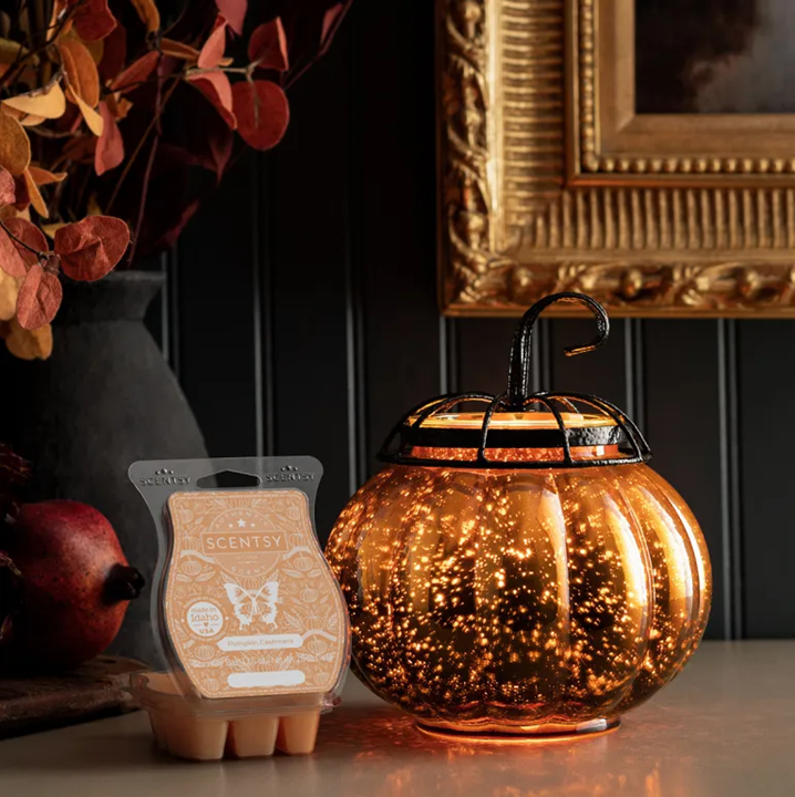 Scentsy Warmer Of The Month Starry Pumpkin & Pumpkin Cashmere Scent for October 2023