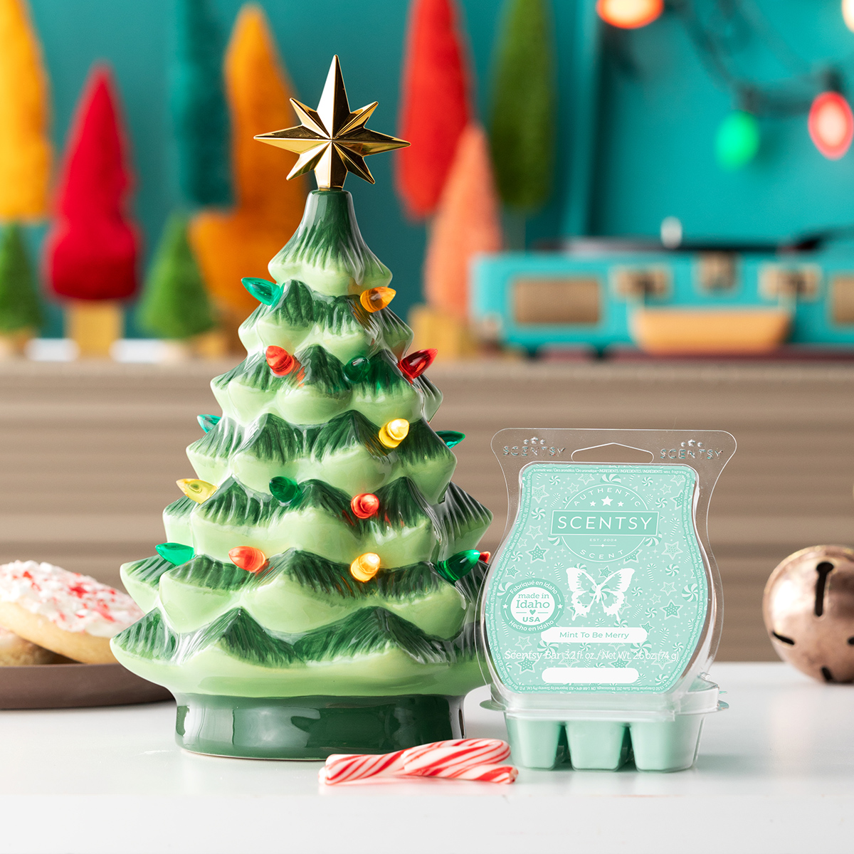 Scentsy Warmer Of The Month Merry Little Christmas & Mint To Be Merry Scent for November 2023